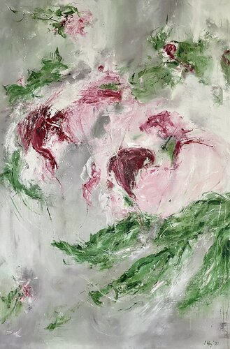 Between roses van Sabine Kay, Schilderij te koop op Singulart
