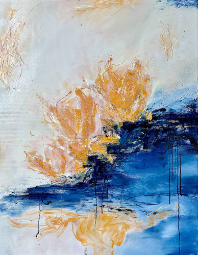 Floating flowers di Sabine Kay, Pittura in vendita su Singulart