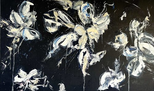 Blossoming through the darkness van Sabine Kay, Schilderij te koop op Singulart