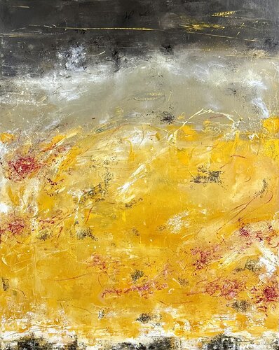 Golden fields at Dusk von Sabine Kay, Malerei kaufen auf Singulart