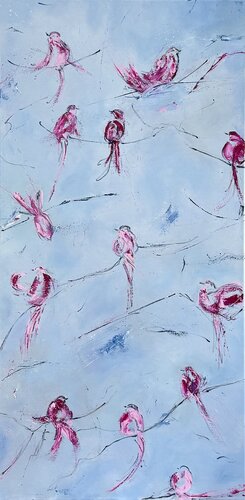 Birds V by Sabine Kay, Painting for Sale on Singulart