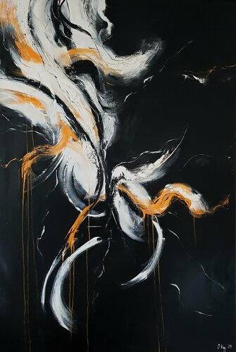 Lights dancing in the dark van Sabine Kay, Schilderij te koop op Singulart