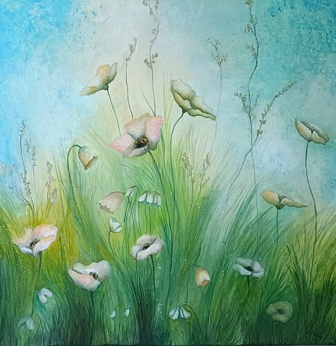 Fleurs d'été di Monica Cattaneo, Pittura in vendita su Singulart