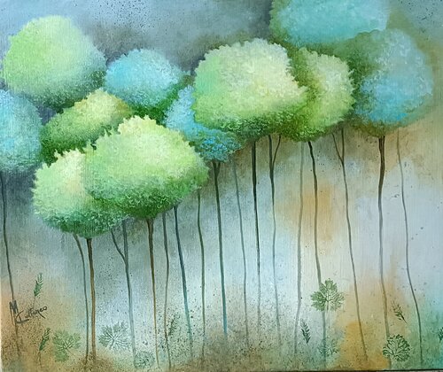 JOUR DE PRINTEMPS di Monica Cattaneo, Pittura in vendita su Singulart