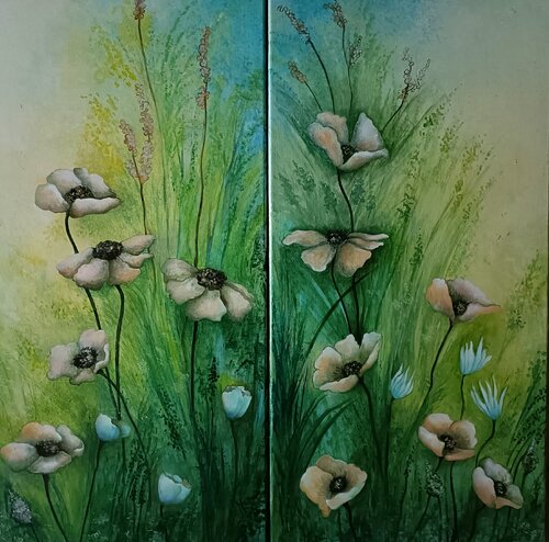FLEURS DE CHAMP di Monica Cattaneo, Pittura in vendita su Singulart