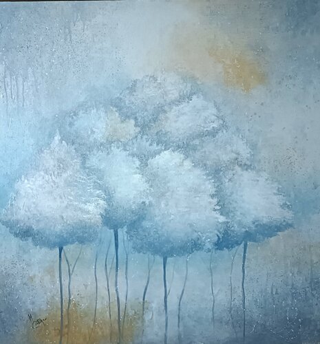 ARBRES EN HIVER van Monica Cattaneo, Schilderij te koop op Singulart