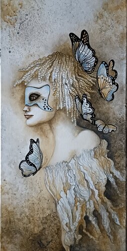 LE BAL DES PAPILLONS van Monica Cattaneo, Schilderij te koop op Singulart