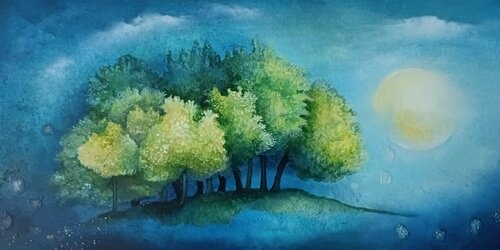 Planète Verte van Monica Cattaneo, Schilderij te koop op Singulart