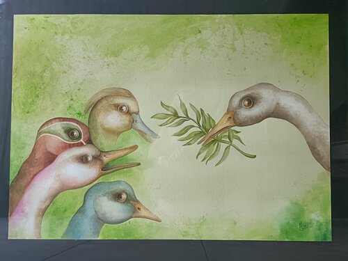 UN MONDE MEILLEUR von Monica Cattaneo, Malerei kaufen auf Singulart