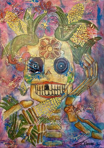 Cleo y sus elotes di Cecilia Andonaegui, Pittura in vendita su Singulart