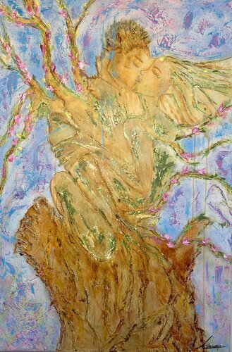 Floreciendo el amor van Cecilia Andonaegui, Schilderij te koop op Singulart