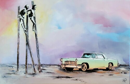 A day with the new car 2 von Hanneke Pereboom, Malerei kaufen auf Singulart