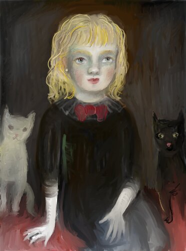 two cats von Catherine Denvir, Malerei kaufen auf Singulart