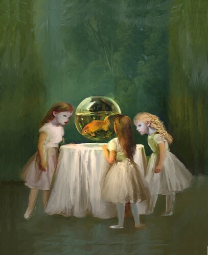 The Golden Fish de Catherine Denvir, Pintura a la venta en Singulart