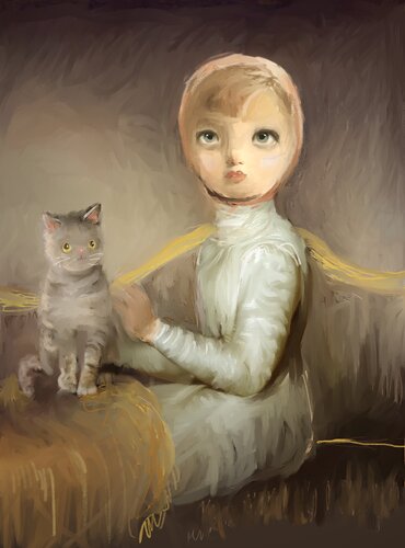 The Tabby Cat de Catherine Denvir, Pintura a la venta en Singulart