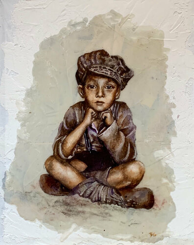 L'Enfant qui attend von Enrica Toffoli, Malerei kaufen auf Singulart