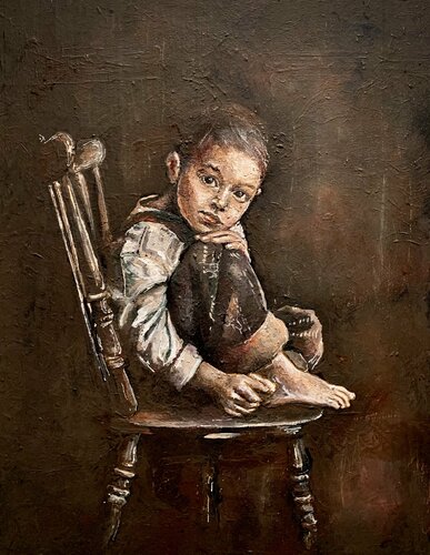 Bambino sulla Sedia by Enrica Toffoli, Painting for Sale on Singulart