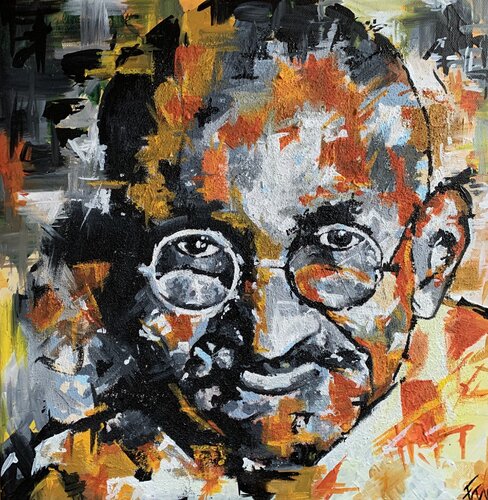 Mahatma Gandhi by Enrica Toffoli, Painting for Sale on Singulart