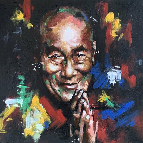 Dalai Lama von Enrica Toffoli, Malerei kaufen auf Singulart