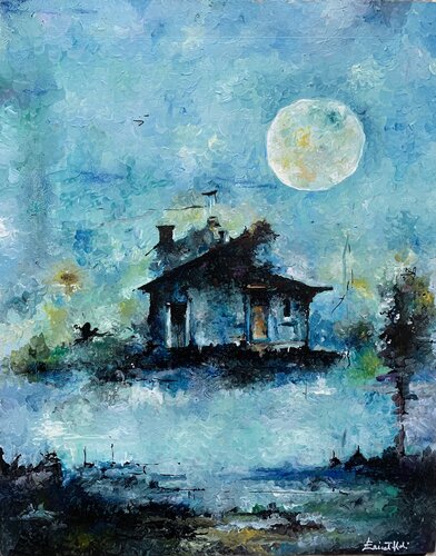 The House Blue di Enrica Toffoli, Pittura in vendita su Singulart