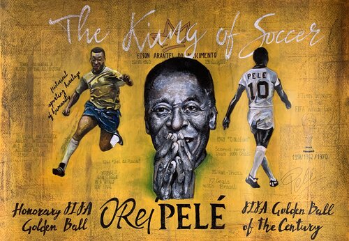 Pelè "The King of Soccer" von Enrica Toffoli, Malerei kaufen auf Singulart