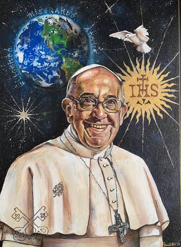 Francesco tra le stelle von Enrica Toffoli, Malerei kaufen auf Singulart