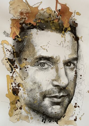 Ritratto del Tuo Cantante Preferito, Disegno su Commissione von Enrica Toffoli, Werk auf Papier kaufen auf Singulart