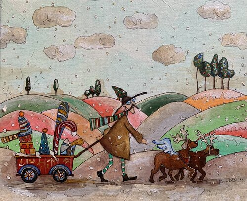 Il Faticoso Miracolo di Natale by Enrica Toffoli, 회화 for Sale on Singulart