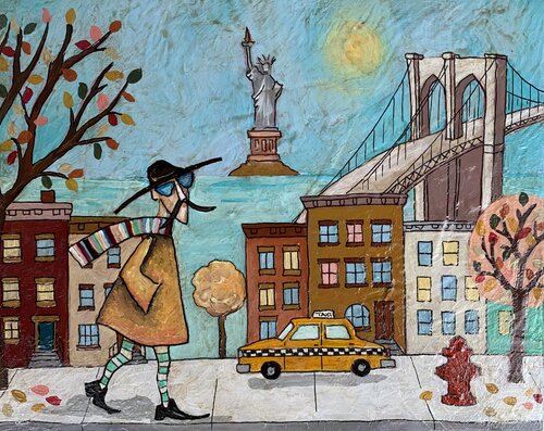 Domè nell'autunno di New York de Enrica Toffoli, Pintura a la venta en Singulart
