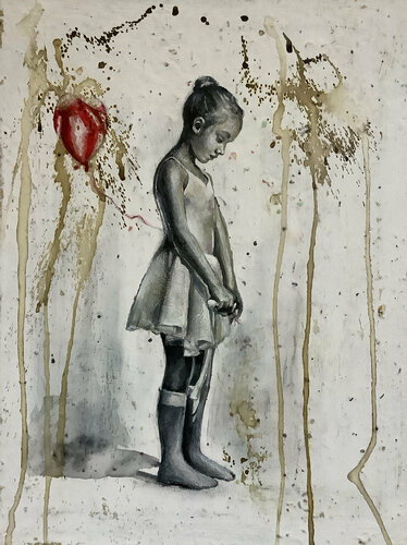 La Bambina con il Palloncino a forma di cuore di Enrica Toffoli, Pittura in vendita su Singulart