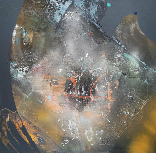 About dreams childhood games melancholia abstract painting by O KLOSKA di Ovidiu Kloska, Pittura in vendita su Singulart