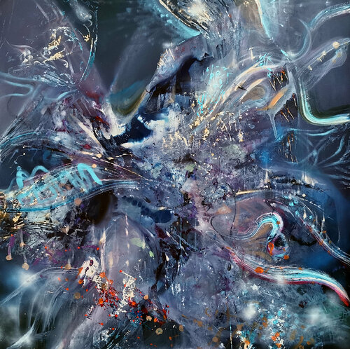 GIGANTIC XXL HUGE PAINTING FASCINATING COLORS COMPOSITION ABSTRACT DREAM BY O KLOSKA di Ovidiu Kloska, Pittura in vendita su Singulart