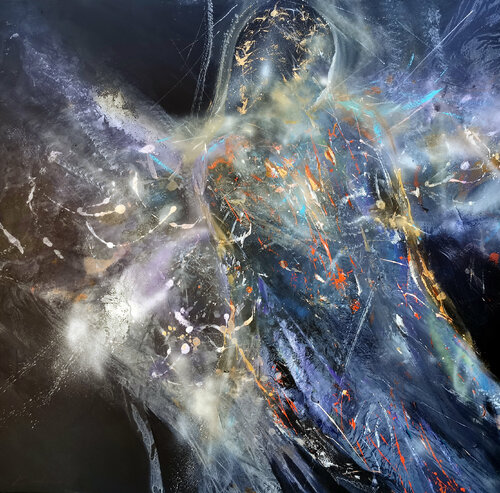 Huge XXL painting angel shape diaphane by KLOSKA di Ovidiu Kloska, Pittura in vendita su Singulart