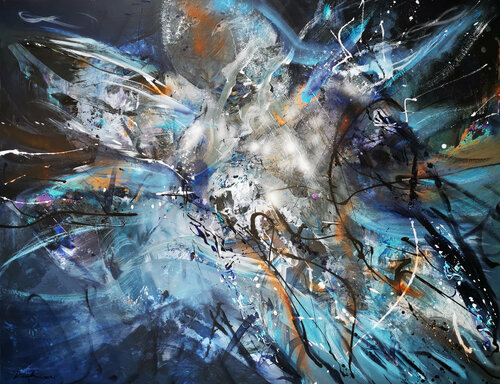 Gigantic Huge XXL Painting Childhood Dreams Flying shape Melancholia By O KLOSKA di Ovidiu Kloska, Pittura in vendita su Singulart