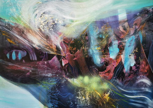 Beyond the inside series There where the birds are immortal (3) O Kloska di Ovidiu Kloska, Pittura in vendita su Singulart