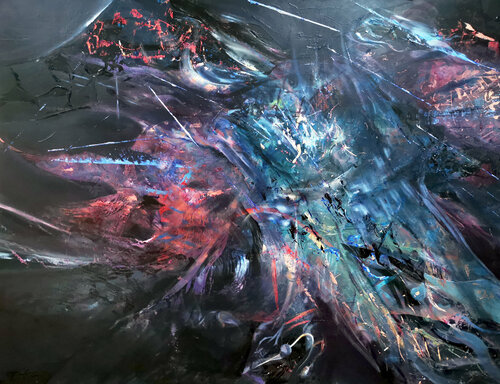 Gigantic Huge XXL Painting Childhood Dreams Flying shape Angel By O KLOSKA di Ovidiu Kloska, Pittura in vendita su Singulart