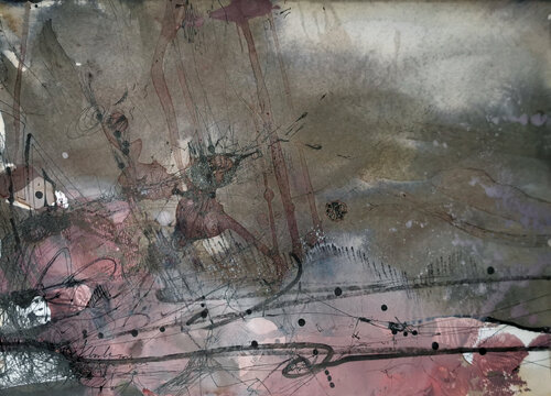 Dreamcatcher mixed water tehnique on paper mindscape by O Kloska von Ovidiu Kloska, Zeichnungen kaufen auf Singulart