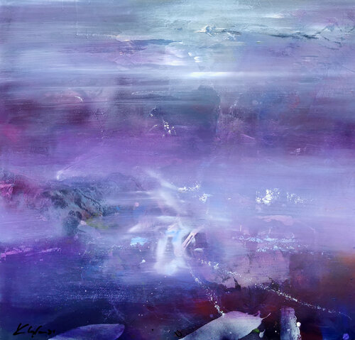 Diaphane mindscape large painting A way to infinty (Composition 7) by master Kloska di Ovidiu Kloska, Pittura in vendita su Singulart