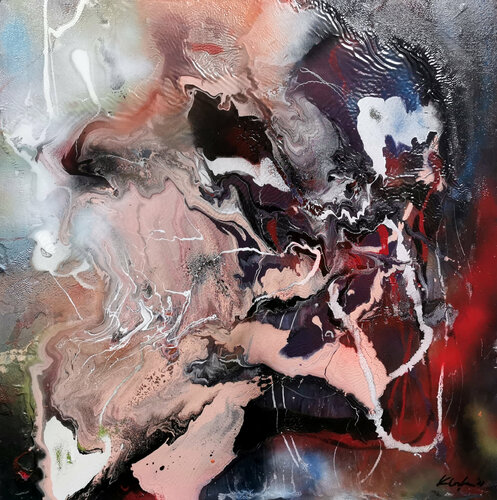 Large scale painting fascinating mindscape Flowing Haiku signed Kloska O Ovidiu Kloska