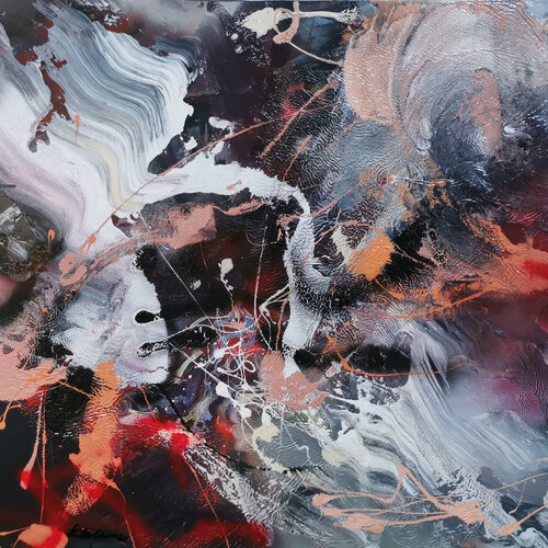 The gentle flow of an idea on a piece of silk large mindscape masterpiece signed Kloska van Ovidiu Kloska, Schilderij te koop op Singulart