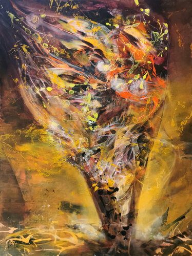 Autumn colors inspiration oneiric painting still life by O KLOSKA van Ovidiu Kloska, Schilderij te koop op Singulart
