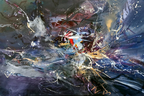 Fantastic xxl abstract painting desire to fly signed Kloska Ovidiu Kloska