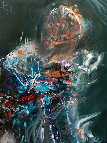 Very large scale abstract beautiful oneiric painting by O KLOSKA van Ovidiu Kloska, Schilderij te koop op Singulart