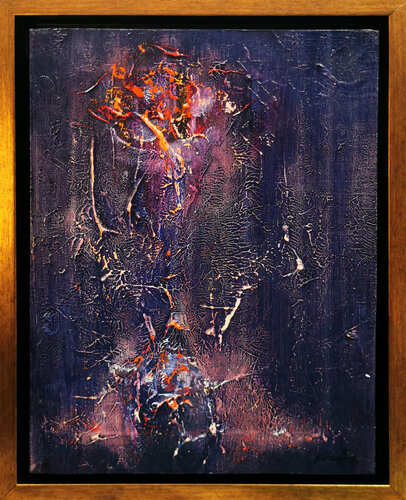 Framed dark gothic incandescent still life signed O Kloska van Ovidiu Kloska, Schilderij te koop op Singulart