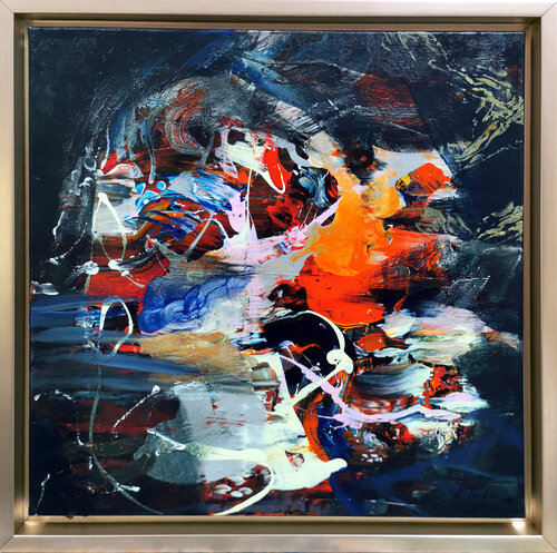 " The wonderful morning dreams of Alice " - Composition 44 framed painting di Ovidiu Kloska, Pittura in vendita su Singulart