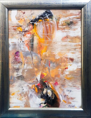 Beautiful spentaneous gestural still life framed signed 3072022 O Kloska par Ovidiu Kloska, Peinture en vente sur Singulart