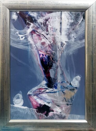 Beautiful spentaneous gestural still life framed signed 19.07.2022 O Kloska par Ovidiu Kloska, Peinture en vente sur Singulart