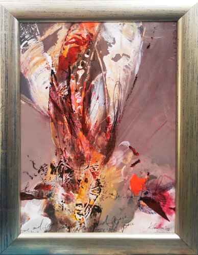 Beautiful spentaneous gestural still life framed signed 7.07.2022 O Kloska par Ovidiu Kloska, Peinture en vente sur Singulart
