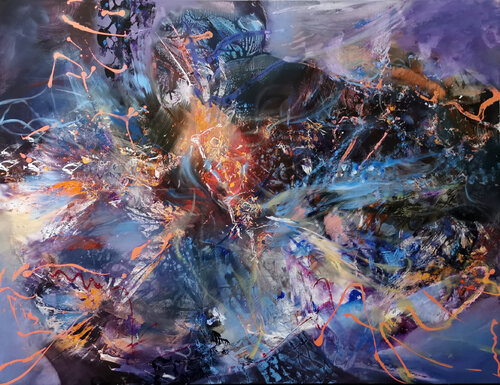 Gigantic scale stunning enigmatic beautiful colors fantastic painting childhood dreams by O KLOSKA Ovidiu Kloska