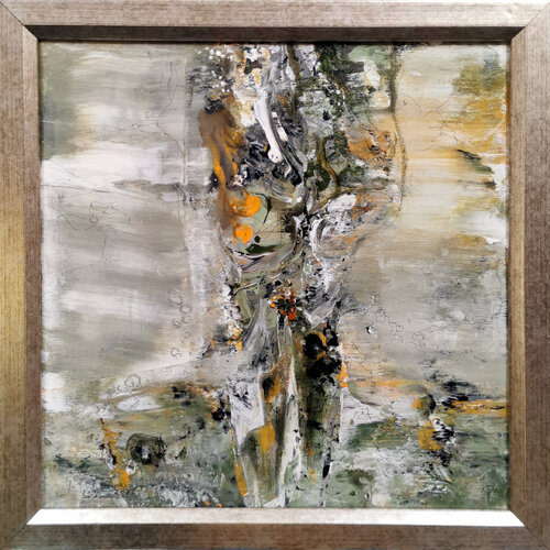 Framed fascinating masterpiece vase with flowers gestural painting KLOSKA par Ovidiu Kloska, Peinture en vente sur Singulart